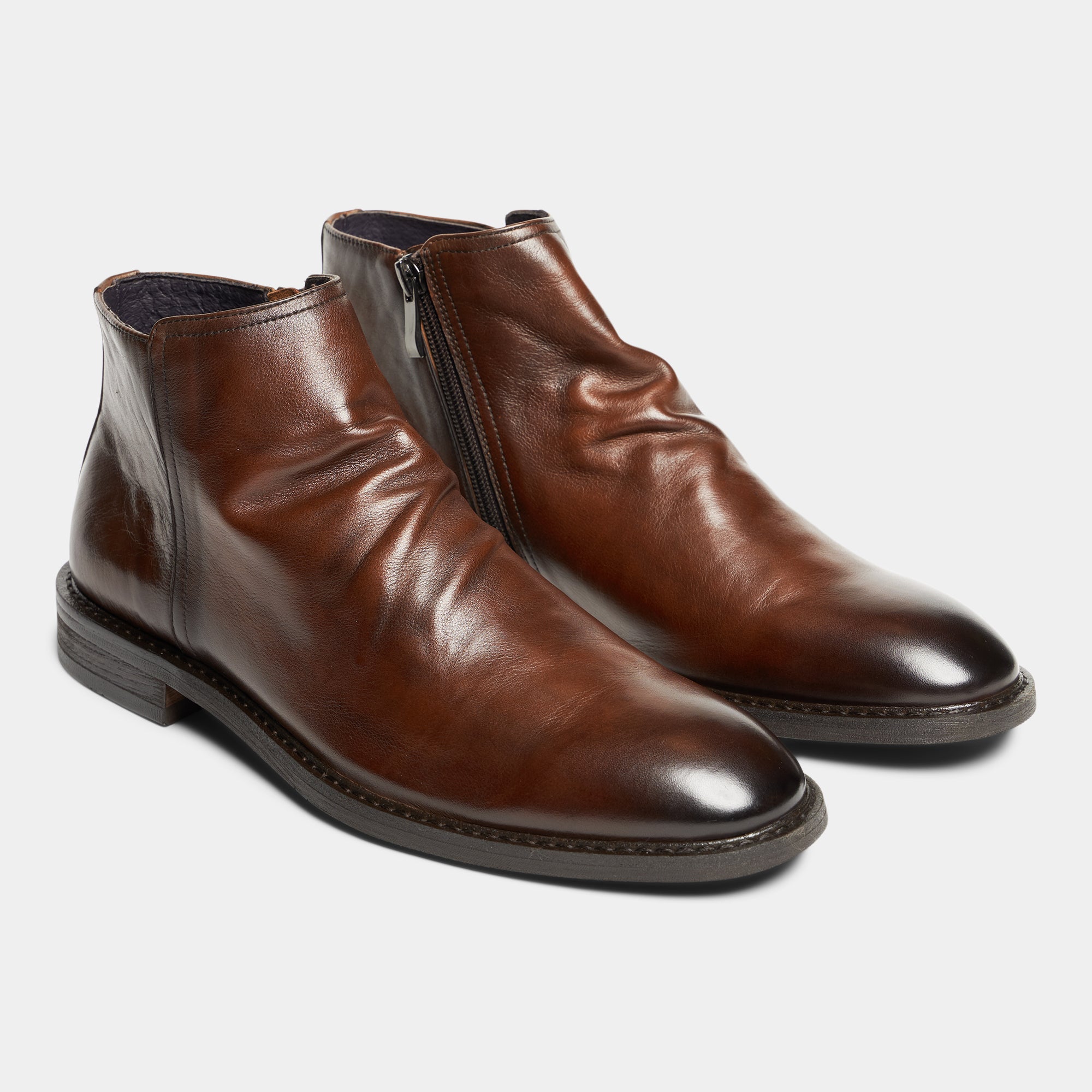 TGA by Ahler 9950 Zip Boot Brown